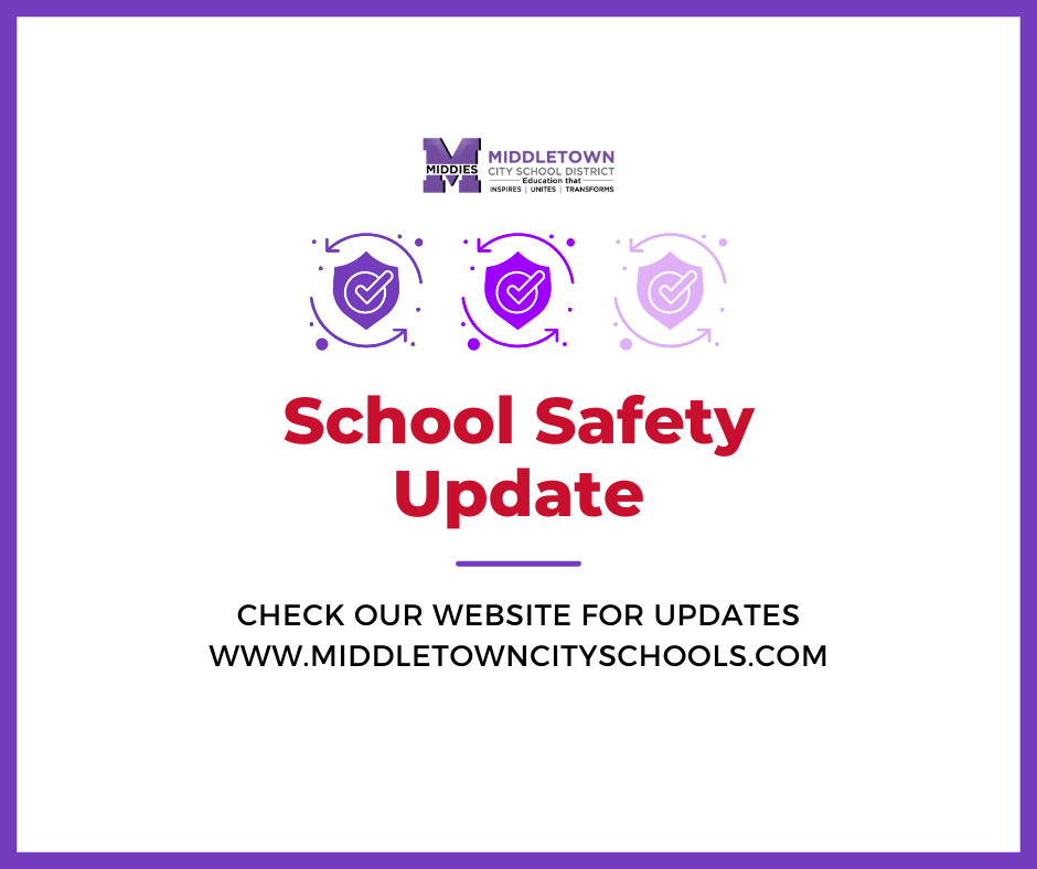 Graphic with "School Safety Update"